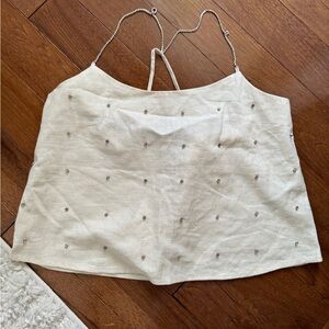 Zara linen tank with rhinestone strap